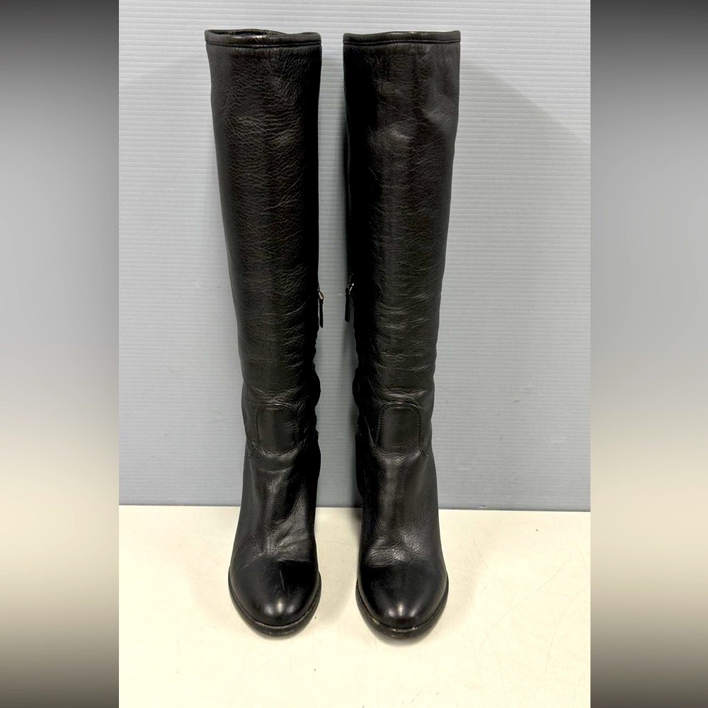JD Tall Black Leather Knee-High Boots